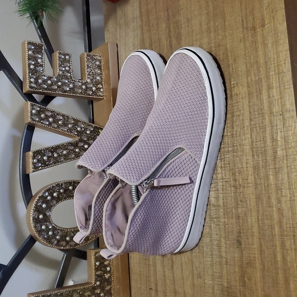 Steve Madden Big Kids JVICEY Pink Knit Side Zip High Top Skate Sneakers Sz 6 - Picture 2 of 10